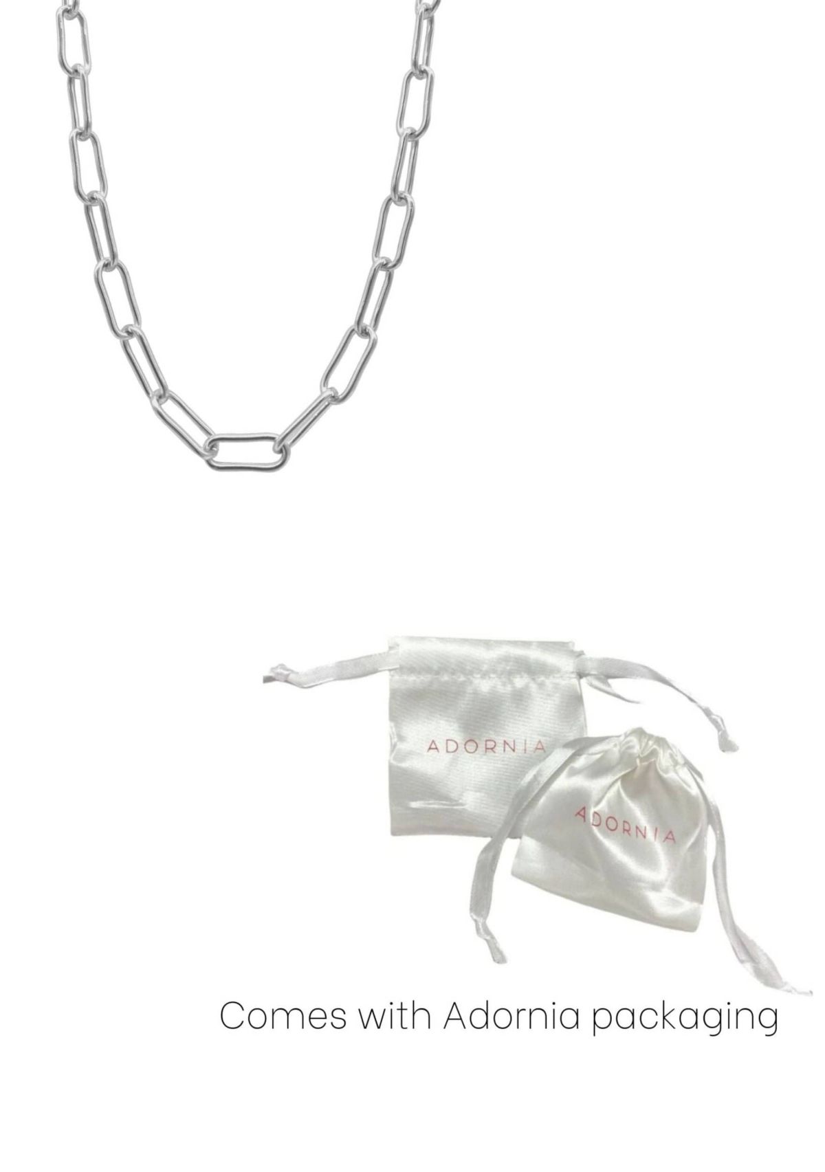 Tarnish Resistant Silver Plated Wide Chunky Paper Clip Chain