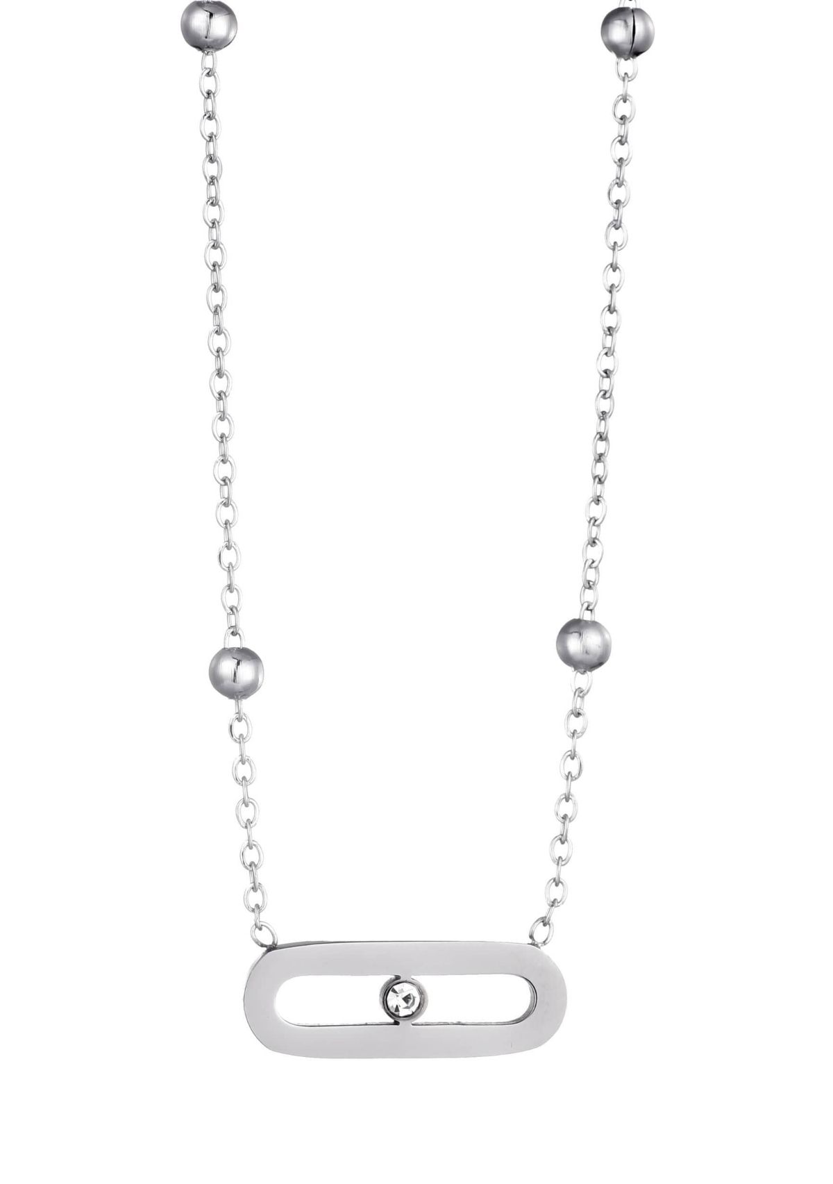 Tarnish Resistant Silver Plated Bar Necklace