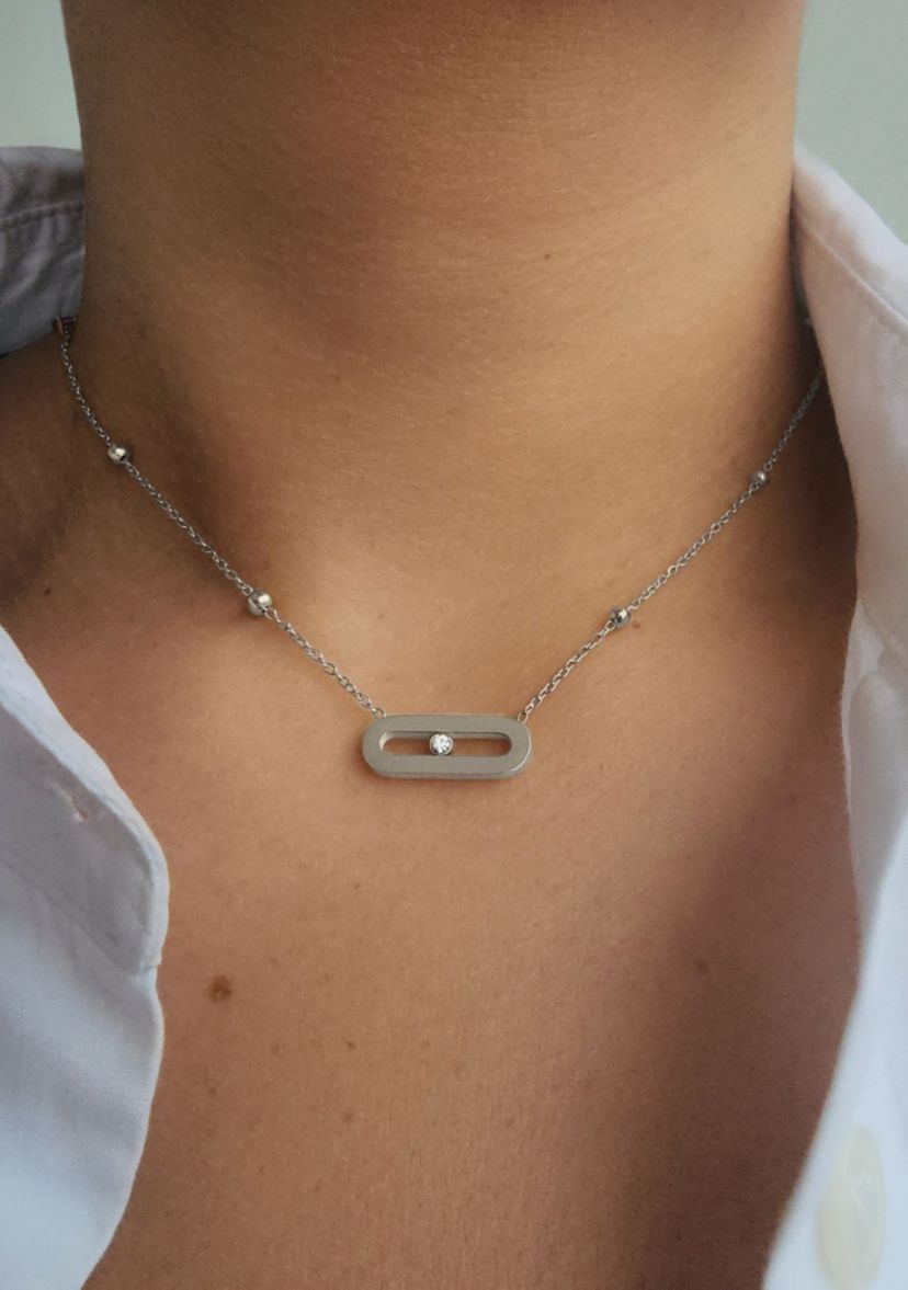 Tarnish Resistant Silver Plated Bar Necklace