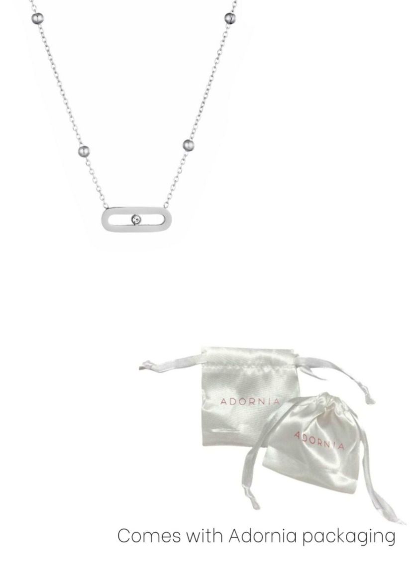 Tarnish Resistant Silver Plated Bar Necklace