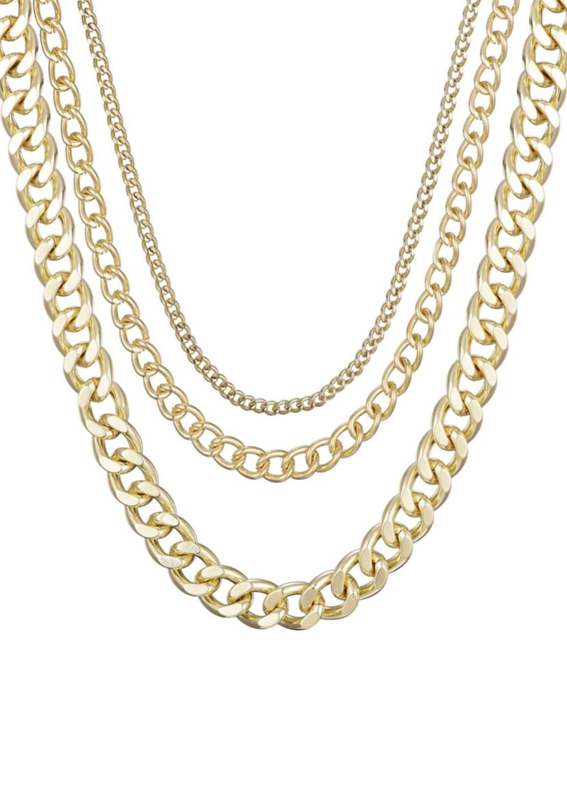 Gold Plated Link Layered Necklace