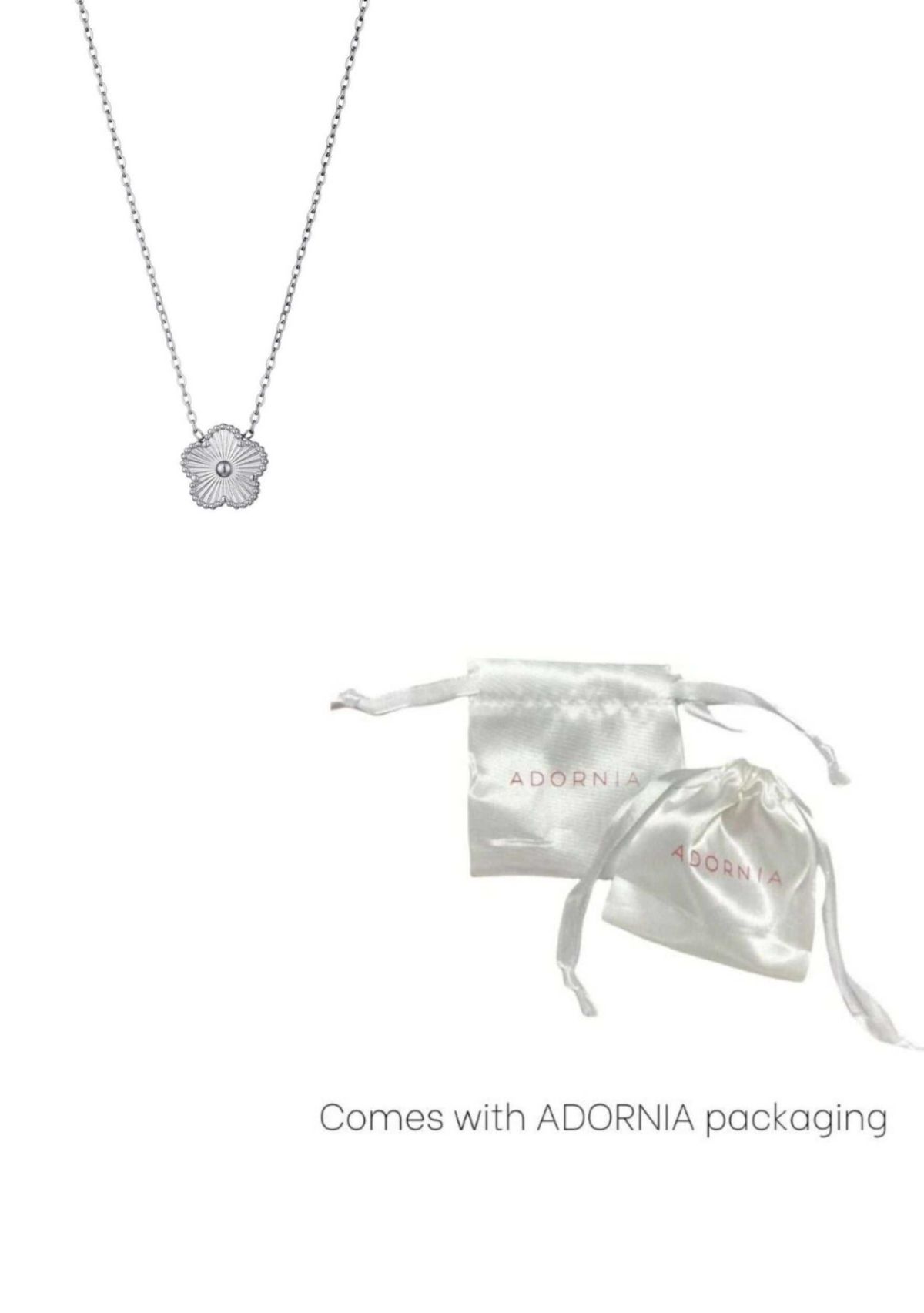 Tarnish Resistant Silver 5-Leaf Clover Pendant Necklace