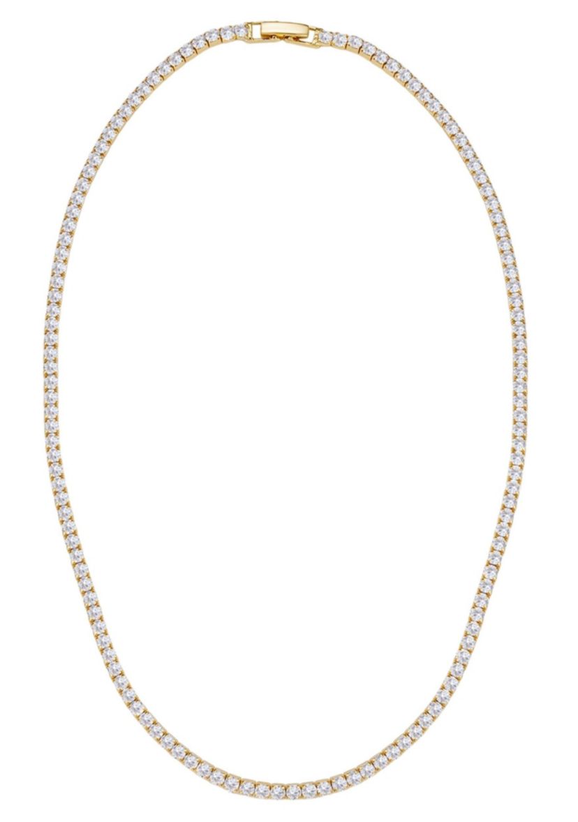 14k Yellow Gold 3mm Tennis Chain Necklace