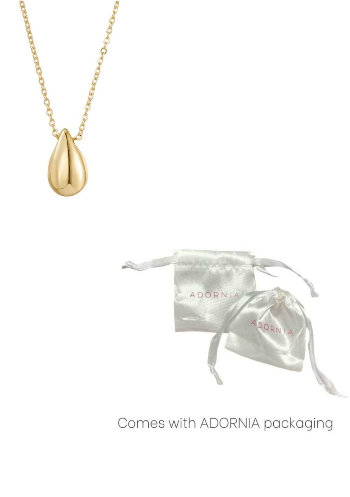 14k Gold Plated Teardrop Necklace