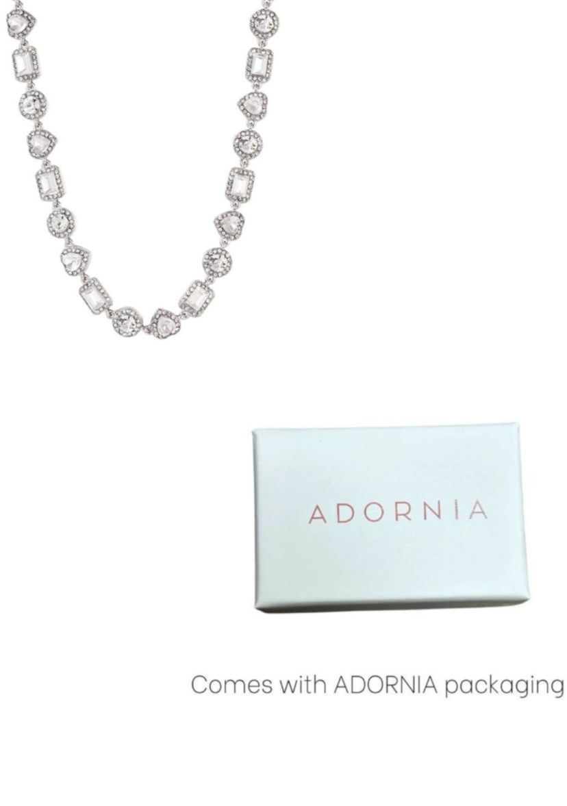 Silver Plated Crystal Halo Heart Chain Necklace