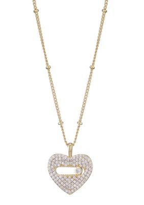 Adornia 14k Gold Plated CZ Heart Necklace
