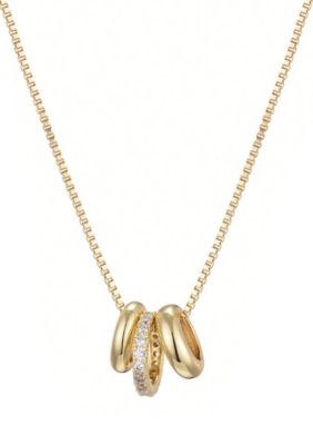 Adornia 14k Gold Plated 3-Ring Necklace