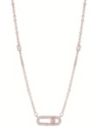 14k Rose Gold Plated Adjustable Dancing Stone Necklace