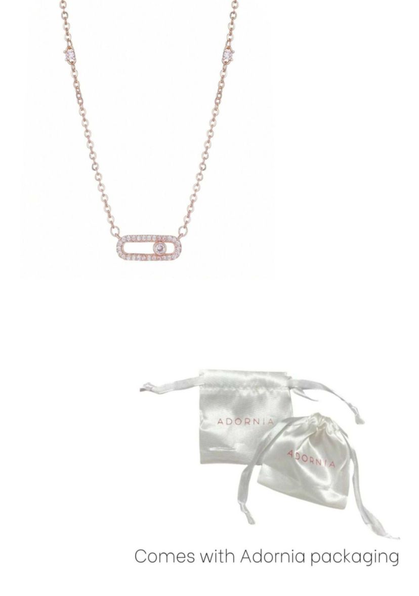 14k Rose Gold Plated Adjustable Dancing Stone Necklace