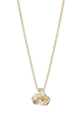 Adornia 14k Gold Plated CZ Braided Knot Necklace