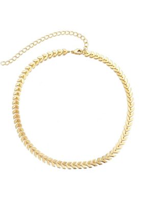 Adornia 14k Gold Plated Fishtail Chain Adjustable Choker Necklace