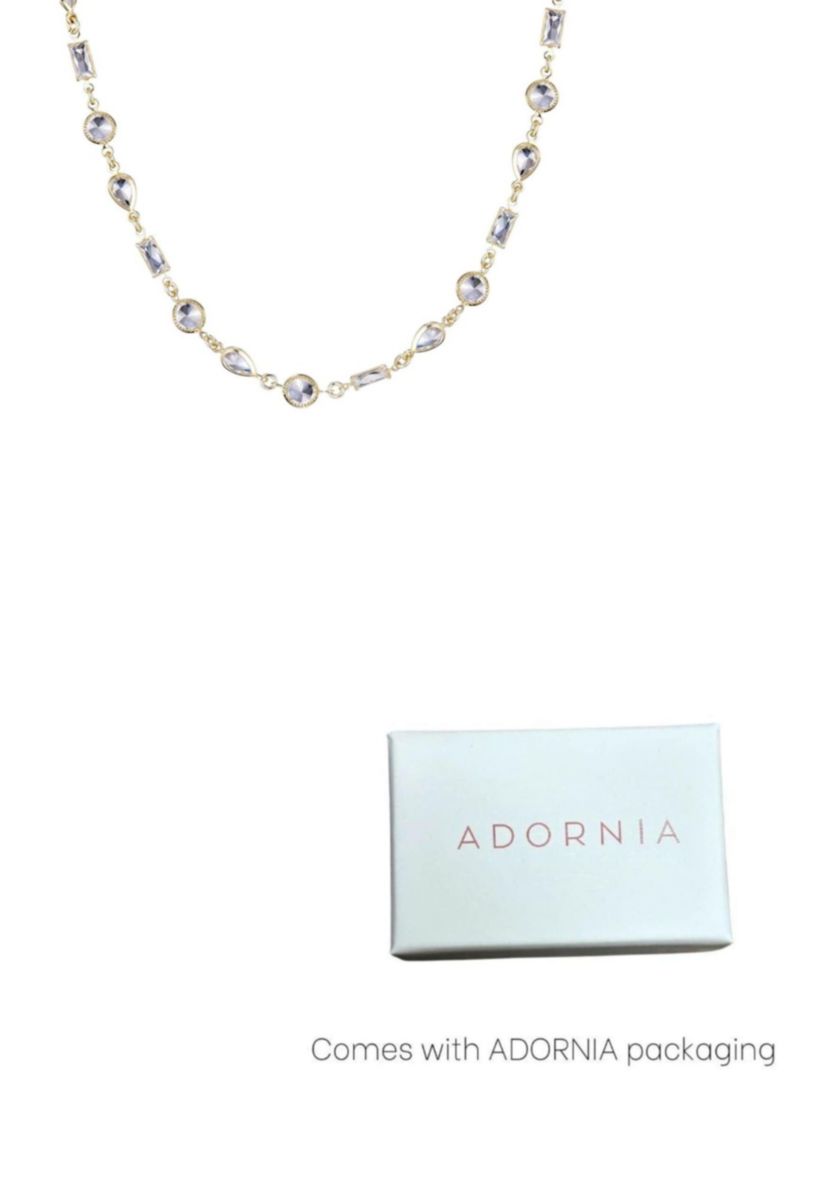 14k Gold Plated Mixed Shape Crystal Necklace