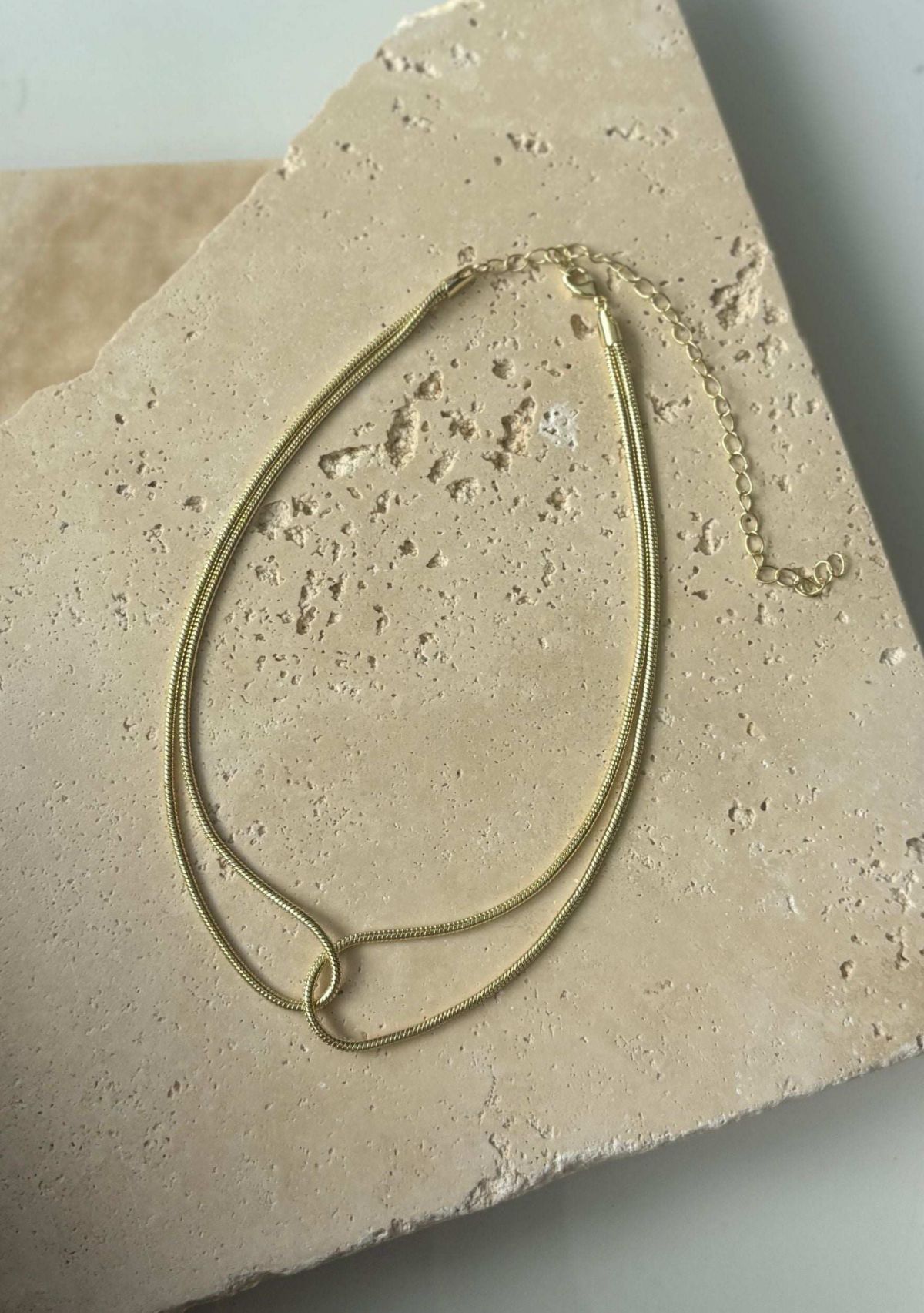 14k Gold Plated Interlocking Rope Chain Necklace