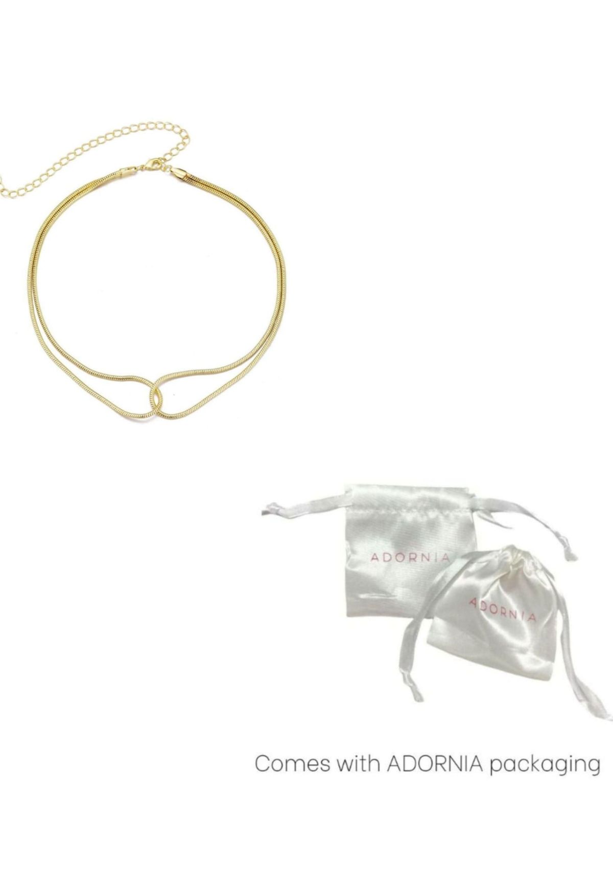 14k Gold Plated Interlocking Rope Chain Necklace