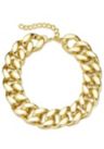 Gold Plated Lightweight Chunky Curb Chain Necklace