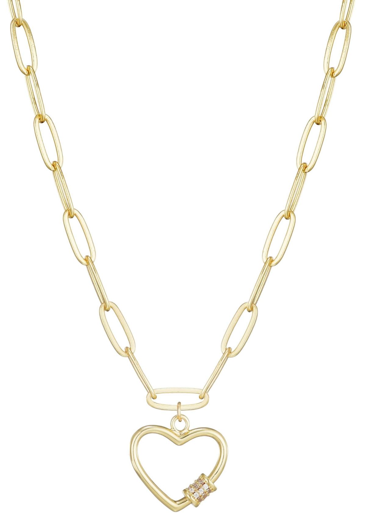 14k Gold Plated Carabiner Heart Necklace