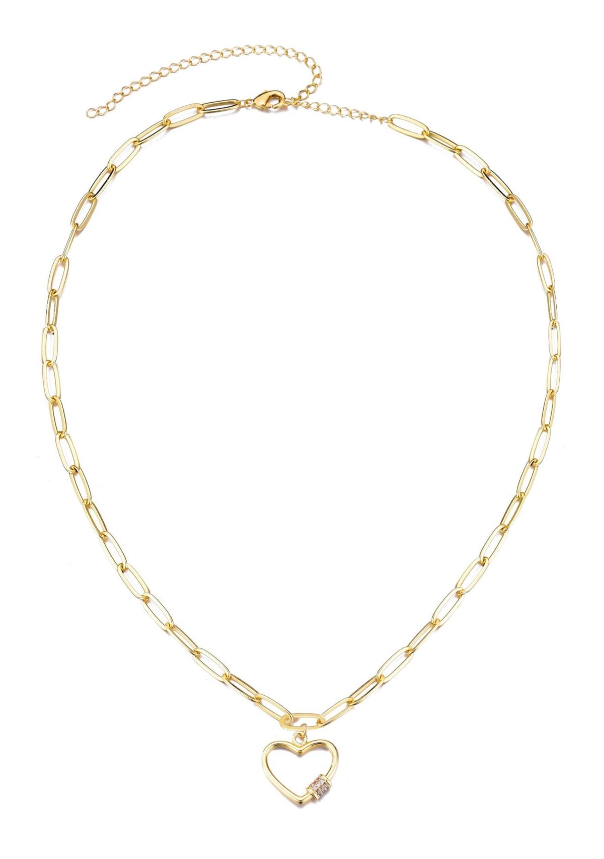 14k Gold Plated Carabiner Heart Necklace