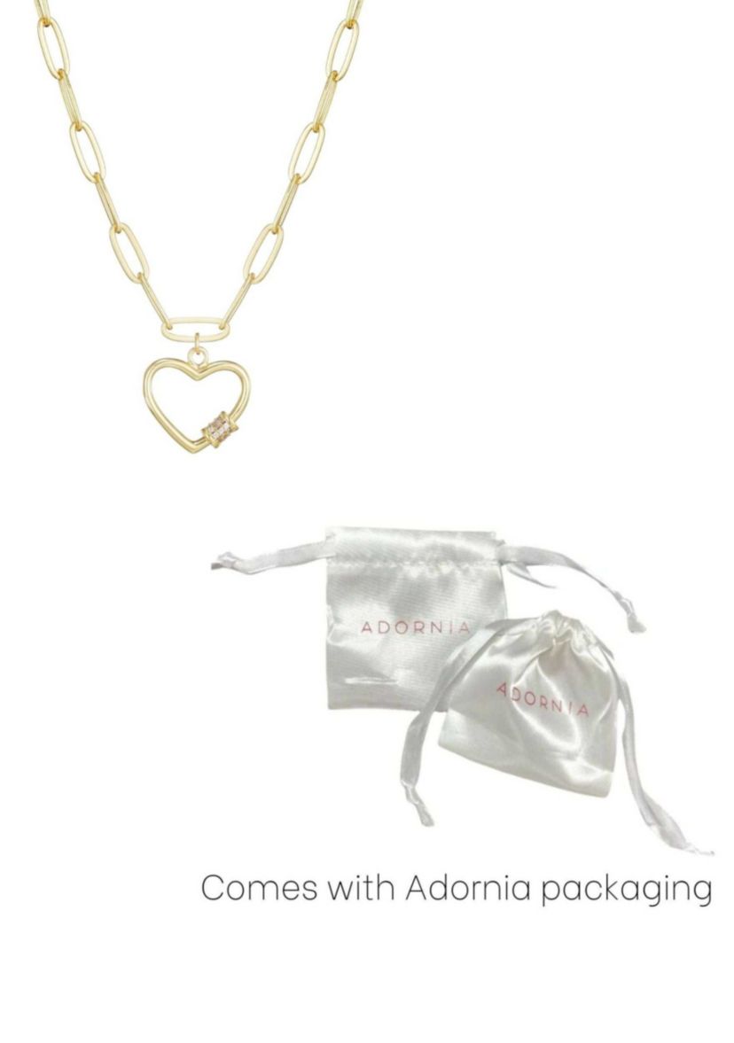 14k Gold Plated Carabiner Heart Necklace