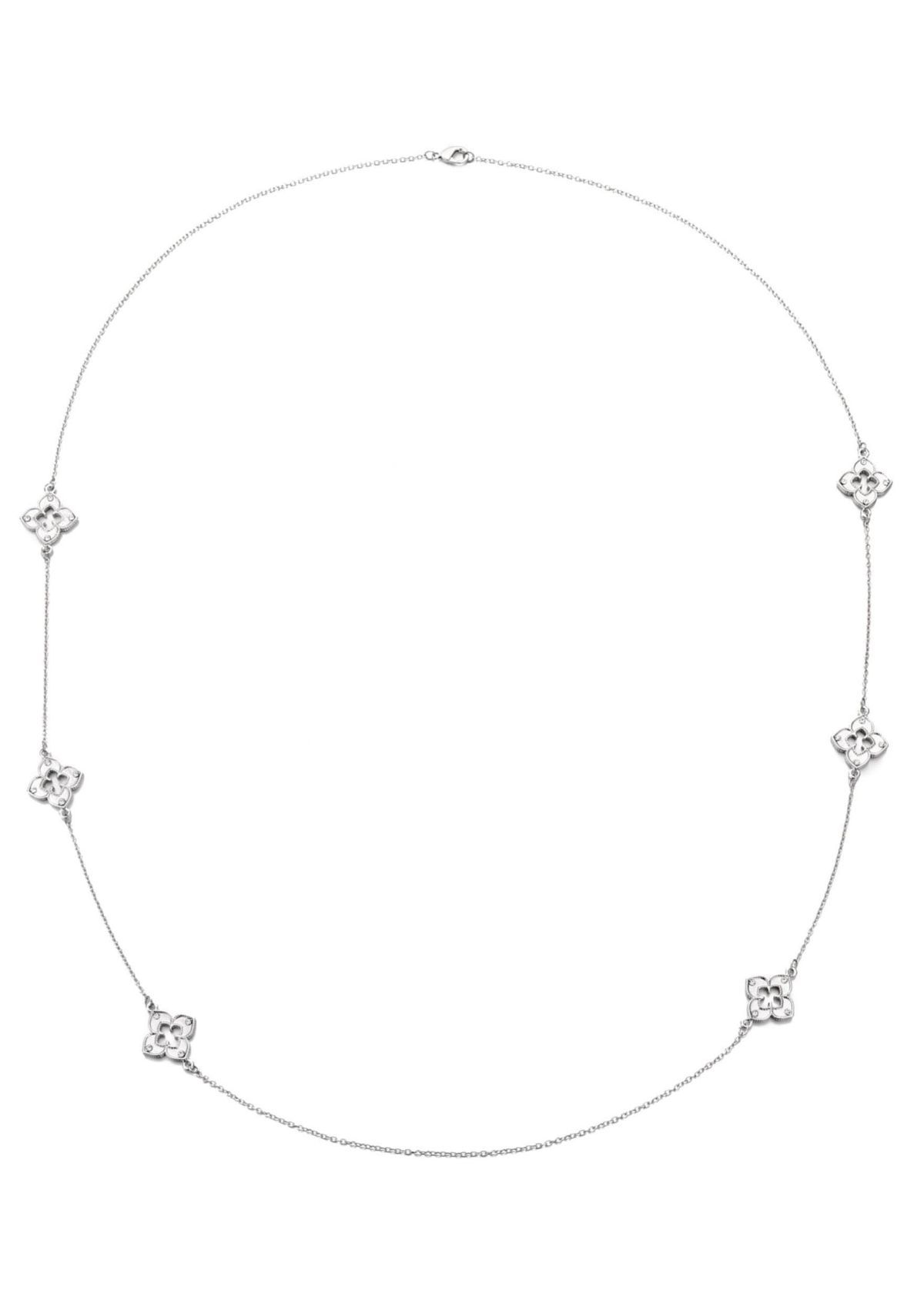 Silver Plated 36" Clover Station Necklace