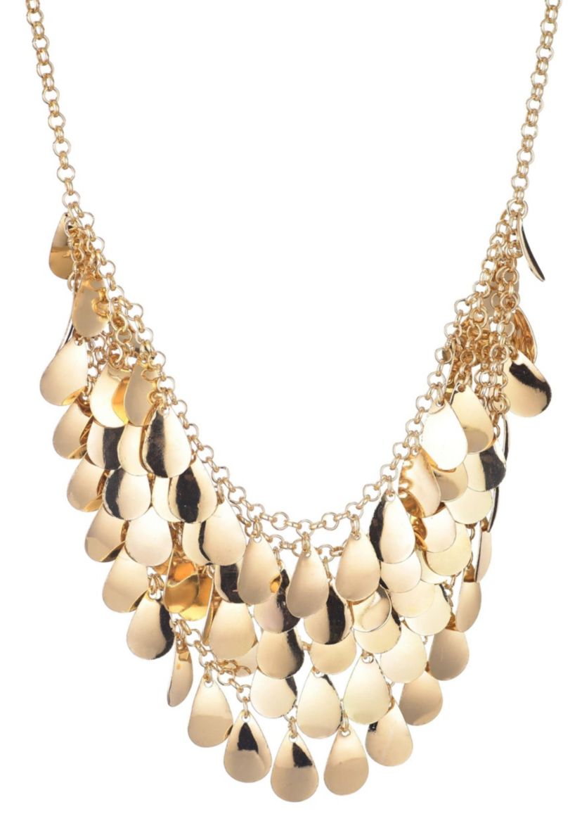 Gold Plated Droplet Bib Necklace