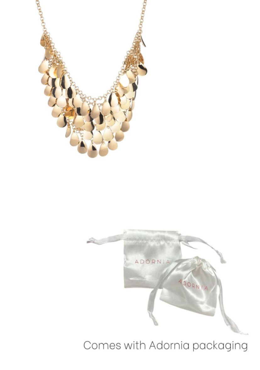 Gold Plated Droplet Bib Necklace