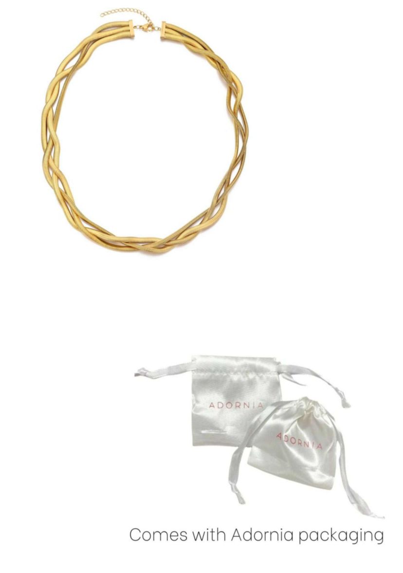 Tarnish Resistant 18k Gold Plated Braided Chain Necklace