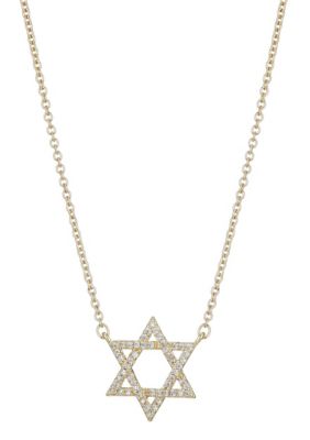 Adornia 14k Gold Plated CZ Star of David Necklace
