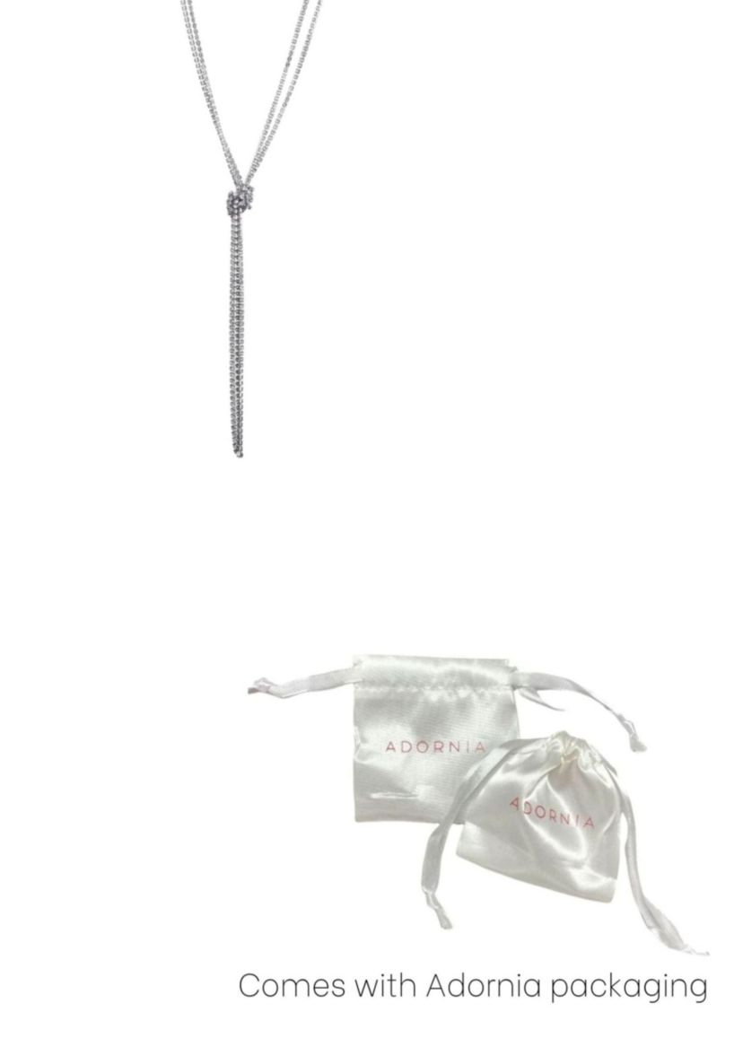 Silver Crystal 32" Tennis Knotted Lariat