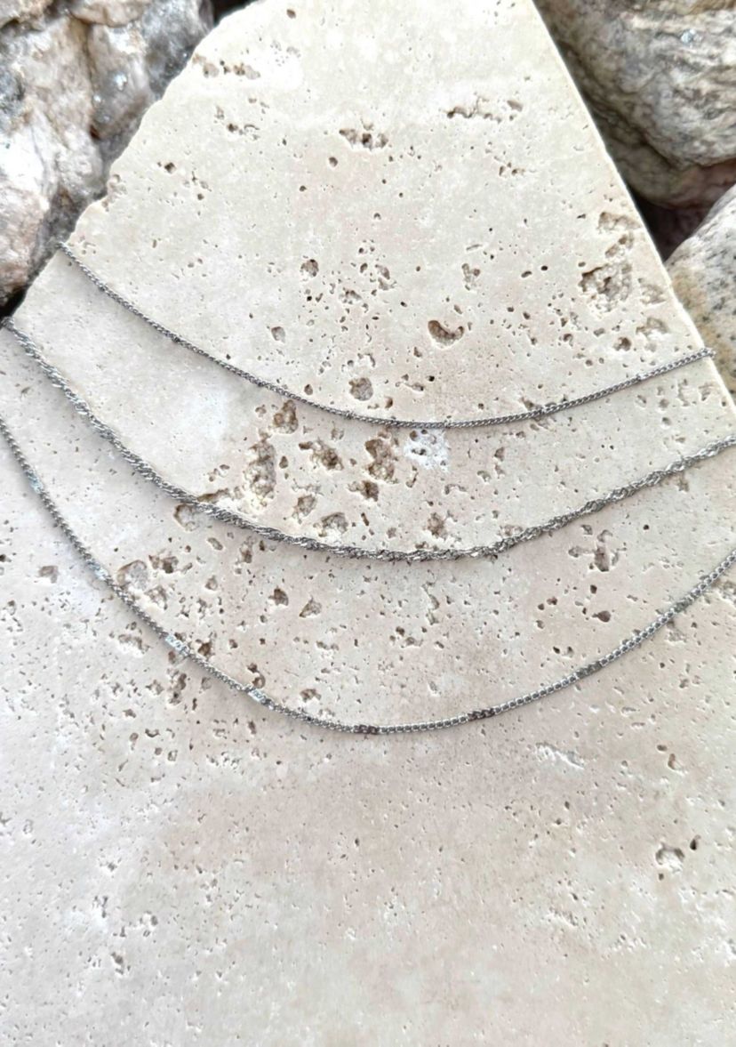 Silver Plated 3-Chain Necklace Set