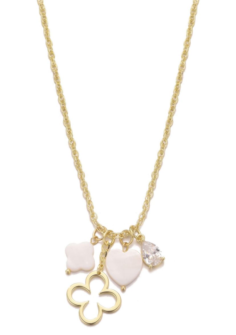 14k Gold Plated Clover Charm Necklace