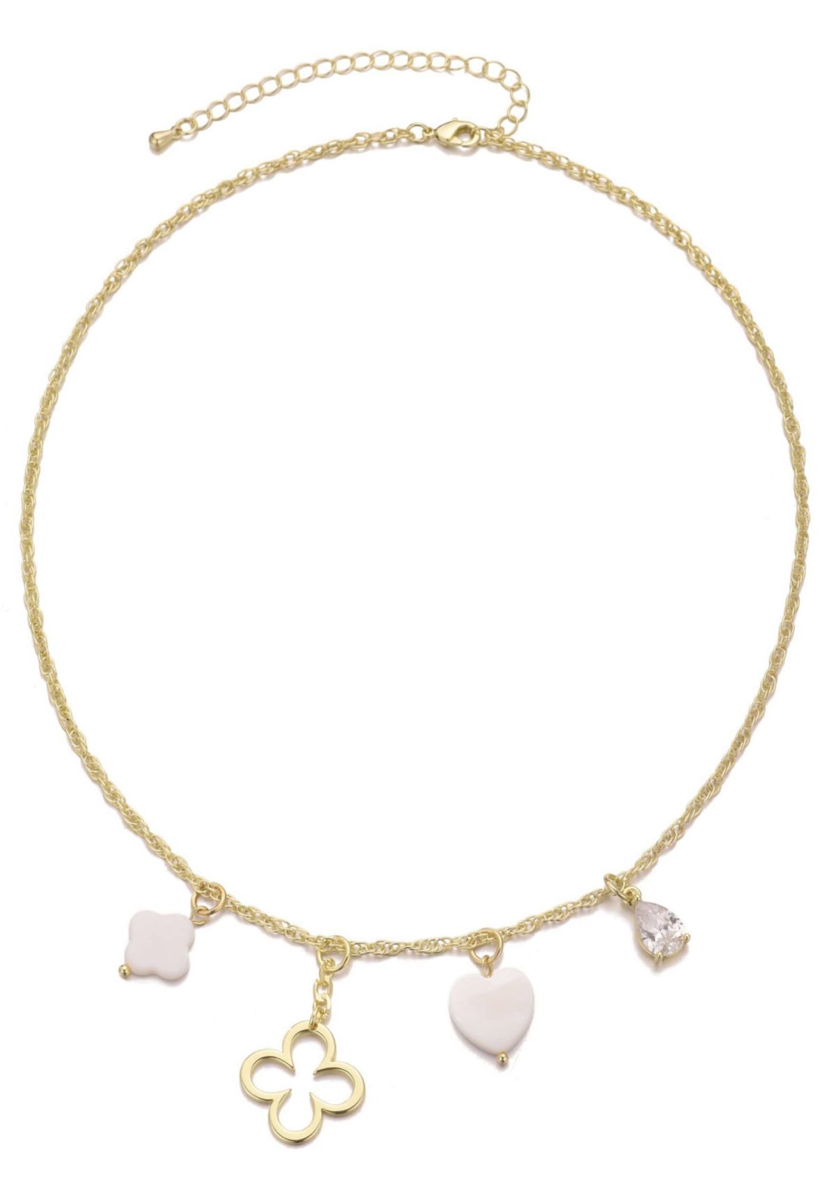 14k Gold Plated Clover Charm Necklace