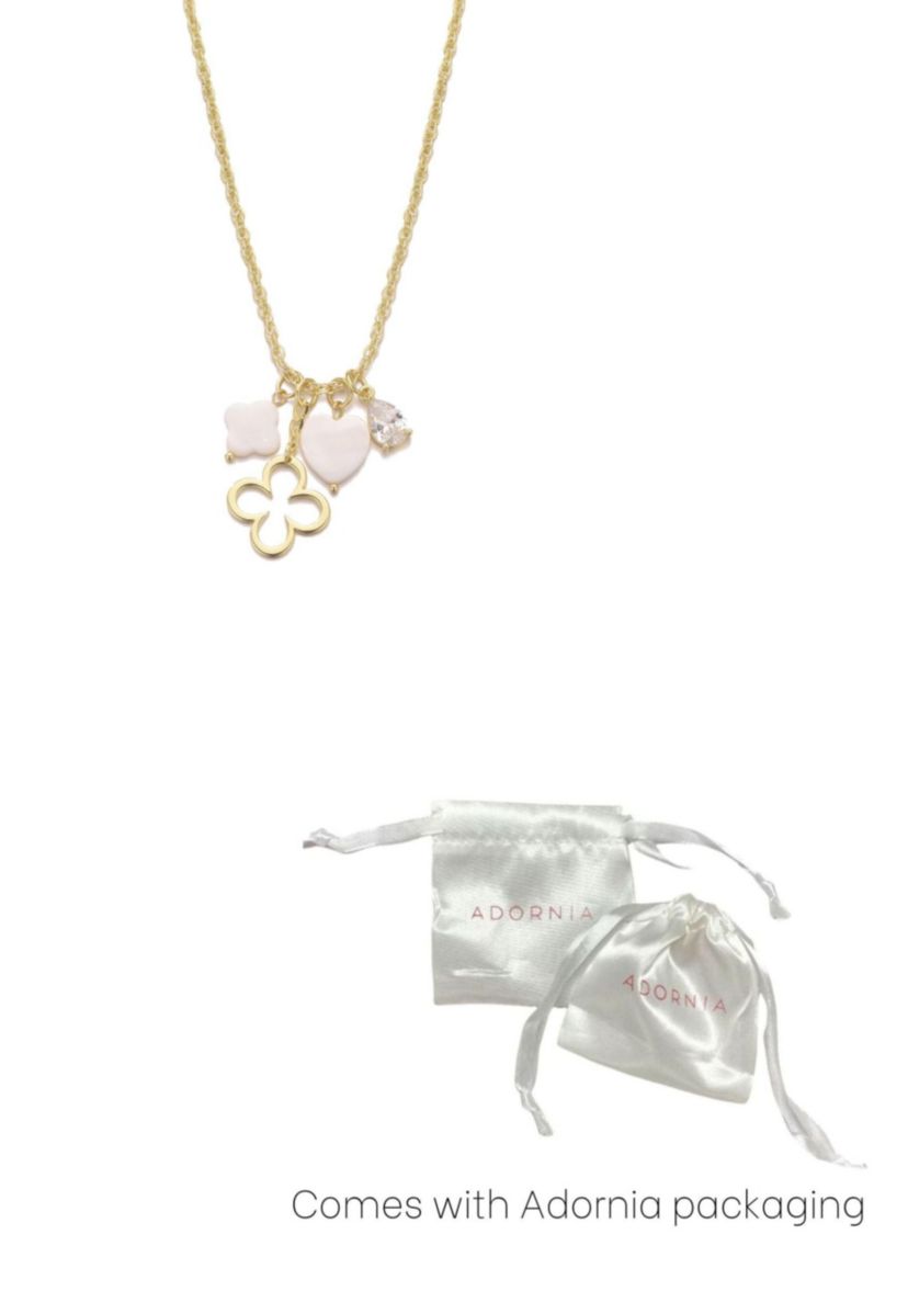 14k Gold Plated Clover Charm Necklace