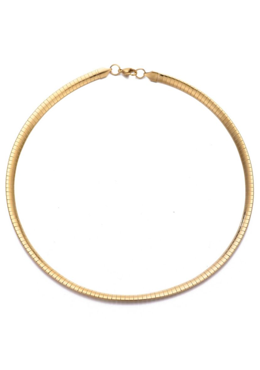 Tarnish Resistant 18k Gold Plated Omega Layering Chain Necklace