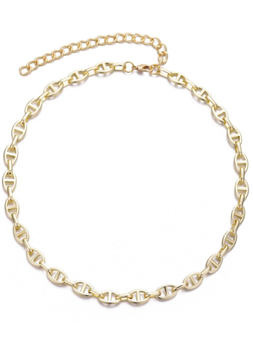 Gold Plated Mariner Link Chain Necklace