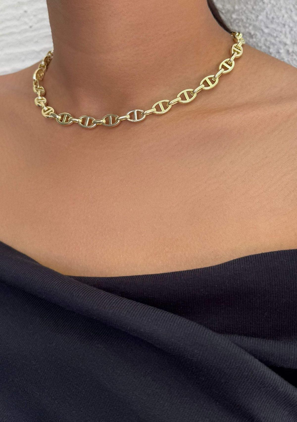 Gold Plated Mariner Link Chain Necklace