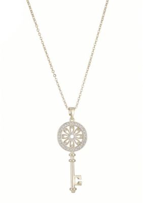 Adornia 14k Gold Plated Ornate Key Pendant Necklace