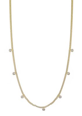 Adornia 14k Gold CZ Plated Droplet Curb Chain Necklace