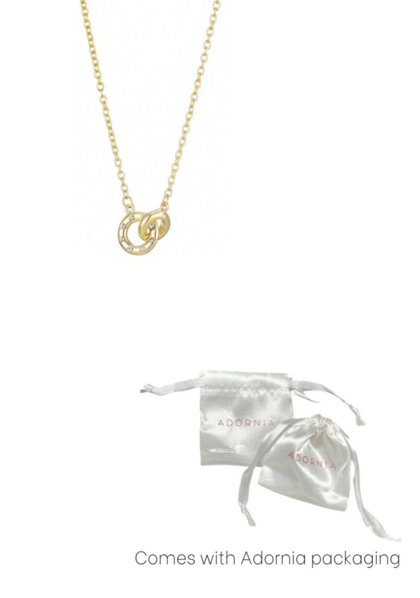 Tarnish Resistant 18k Gold Plated CZ Locking Rings Necklace