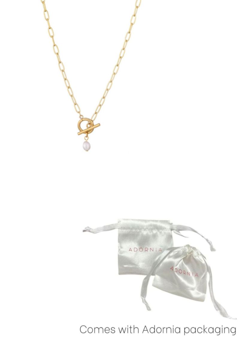 Tarnish Resistant 18k Gold Plated Freshwater Pearl Toggle Necklace