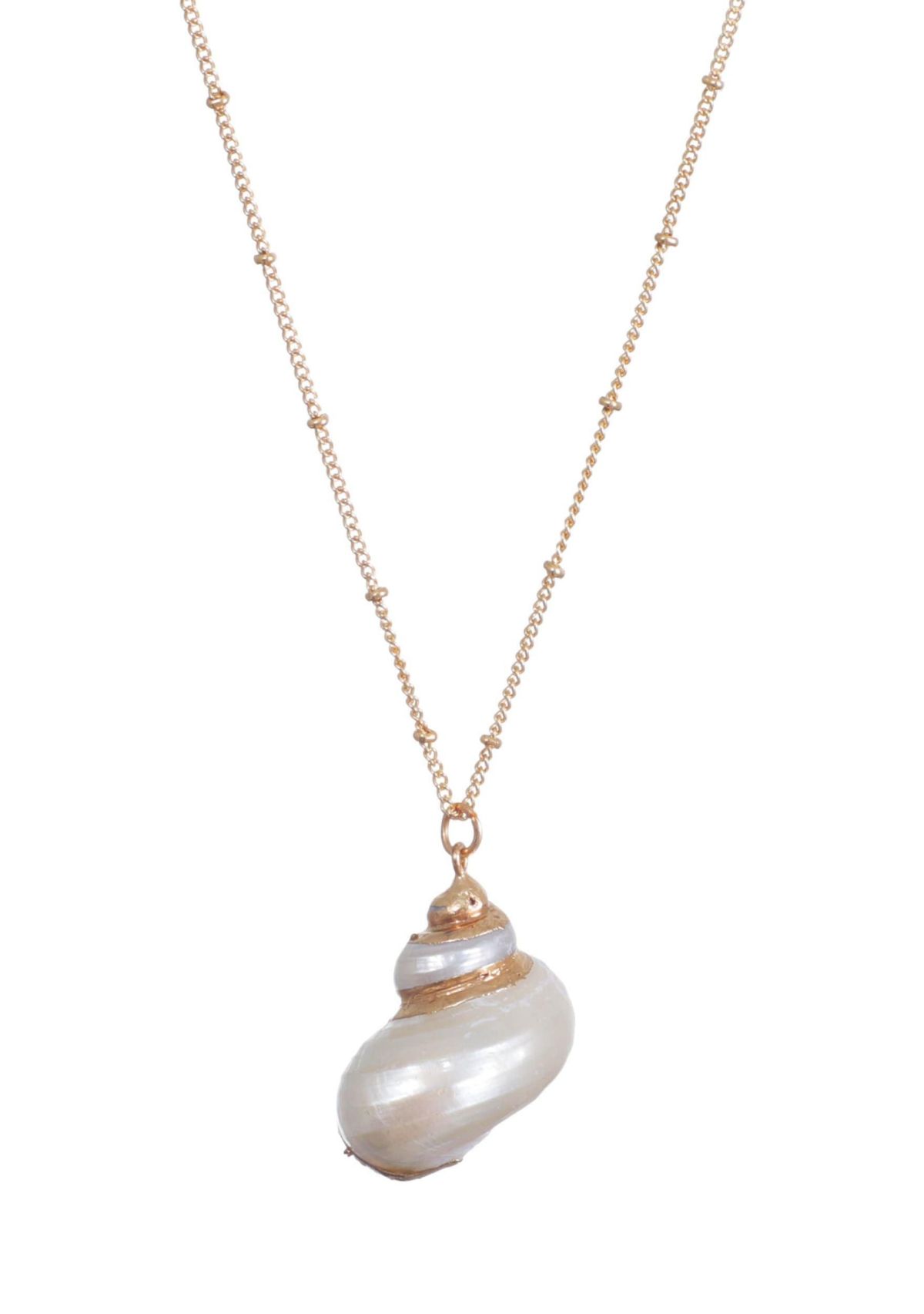 14k Gold Plated Golden Shell Pendant Necklace