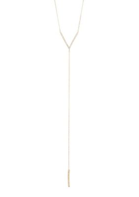 Adornia 14k Gold Plated Crystal Y Lariat Necklace