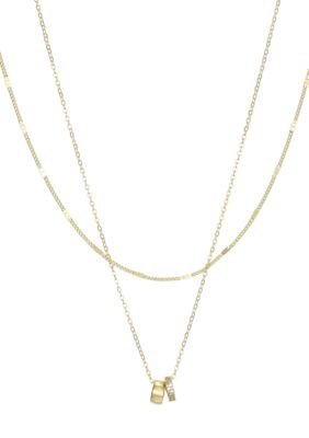 Adornia 14k Gold Plated Set of 2 Necklaces