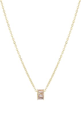 Adornia 14k Gold Plated CZ Bead Charm Necklace