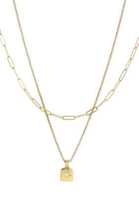 Adornia 14k Gold Plated Set of 2 Necklaces