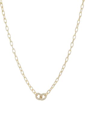 Adornia 14k Gold Plated CZ Links Necklace
