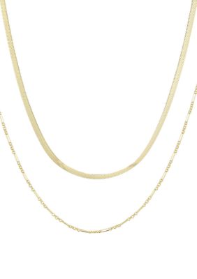 Adornia 14k Gold Plated Set of 2 Necklaces
