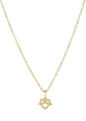 Adornia 14k Gold Plated Pretzel Heart Necklace