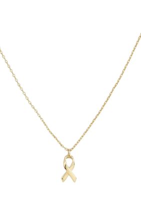 Adornia 14k Gold Plated Hope Ribbon Survivor Necklace