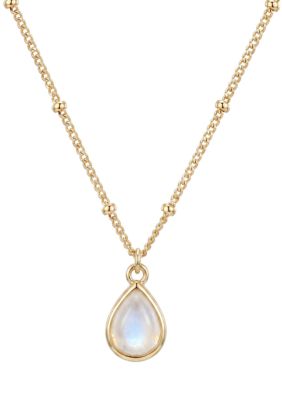 Adornia 14k Gold Plated Pear Moonstone Pendant Necklace