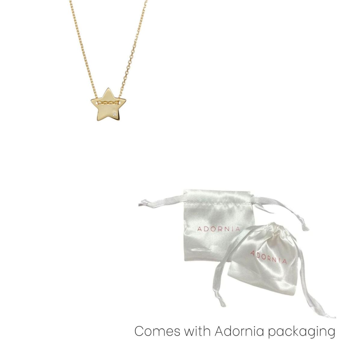14k Gold Plated Diamond Star Charm Necklace